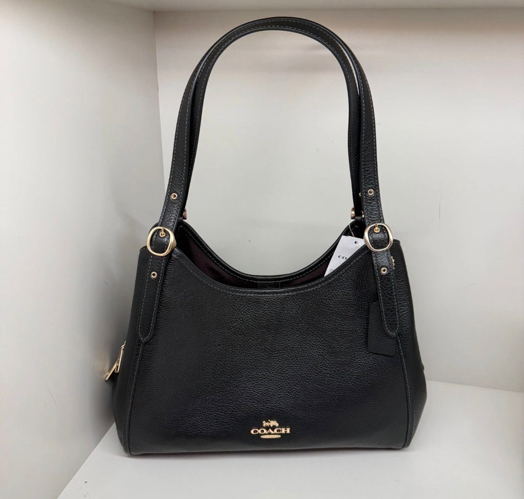 Coach Erin Shoulder Bag In Leather/ Gold/Black