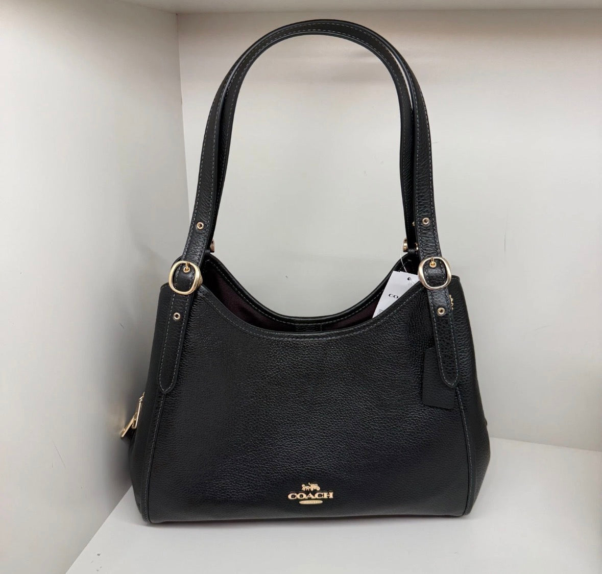 Coach Erin Shoulder Bag In Leather/ Gold/Black