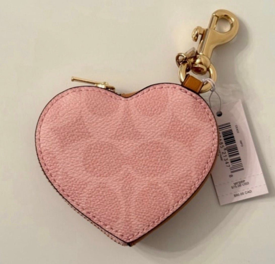 Coach Pink Heart Leather Key Chain
Charm for Women