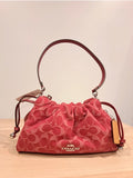 Coach Faye shoulder bag denim silver red