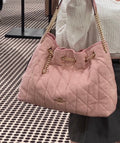 Evelyn Shoulder Bag denim With Quilting And Charm