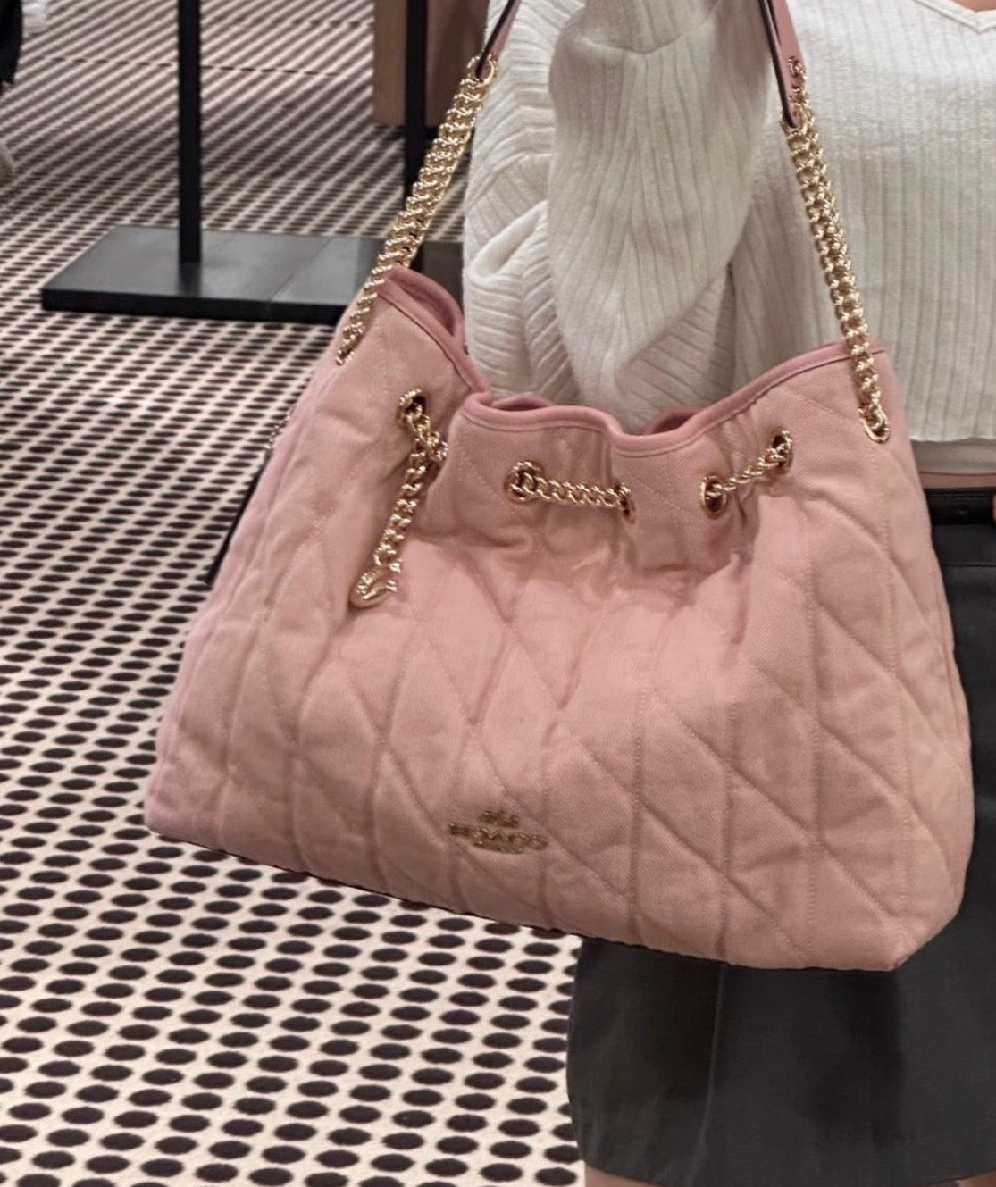 Evelyn Shoulder Bag denim With Quilting And Charm