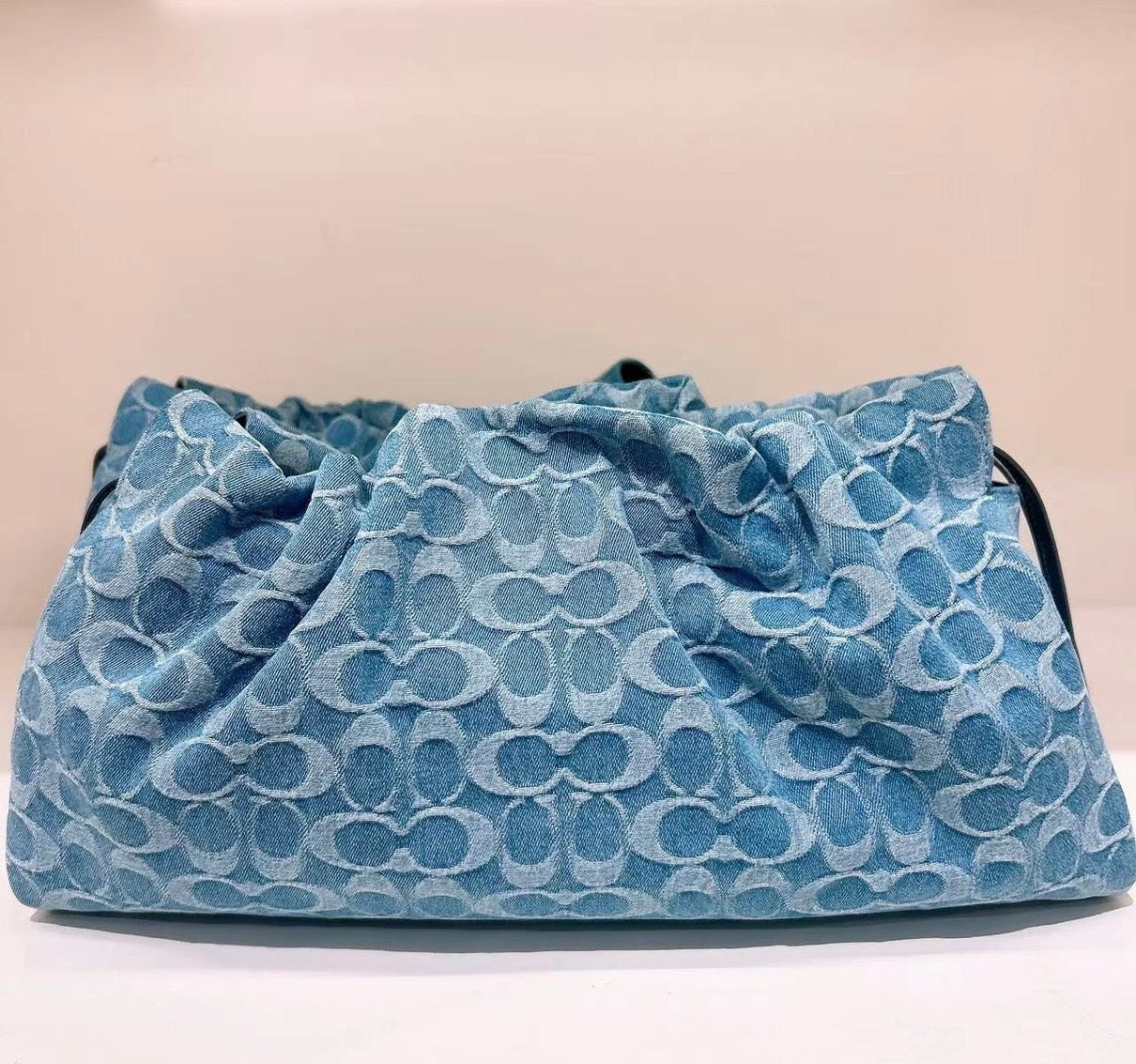 Coach Faye shoulder bag denim Gold /indigo