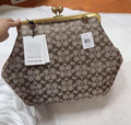 Coach Large Kisslock Frame Bag in Crystal Signature Jacquard.